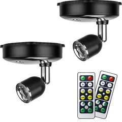LED Battery Spotlights, Indoor Lights Battery Operated, Spotlights Ceiling Lights with Remote Control Dimmer Timer, Battery Wall Light for Artwork Painting Statue (FREE POSTAGE)