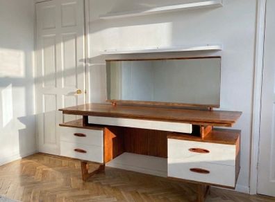 Mid Century Teak Dressing Table Vanity Desk