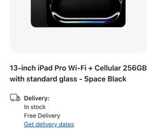 iPad Pro M5 13" Wifi + Cellular 256GB with box