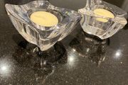 Villeroy and Boch wave  pair of candle holders