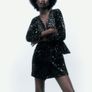 Zara Velvet Blazer Dress Image 9
