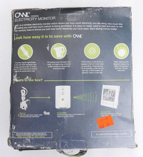 Owl Wireless Electricity Monitor Energy Usage Meter NEW Boxed