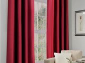 Eyelet Top Blackout Curtains Large Door Thermal Insulated Panels For Bedroom/Living Room, Deep Red, 66X72 Inch
