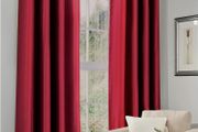 Eyelet Top Blackout Curtains Large Door Thermal Insulated Panels For Bedroom/Living Room, Deep Red, 66X72 Inch