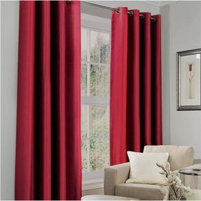 Eyelet Top Blackout Curtains Large Door Thermal Insulated Panels For Bedroom/Living Room, Deep Red, 66X72 Inch