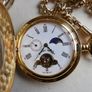 Mount Royal Half Hunter Gold Plated Sun and Moon Dial Pocket Watch (works perfectly) Image 3