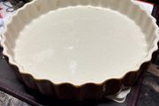 Vintage Simpsons Oven-to-Table Cookware Pie Dish - English Brown Ceramic Fluted Tart Baking Dish, Made in England Stoneware Bakeware, 1970s