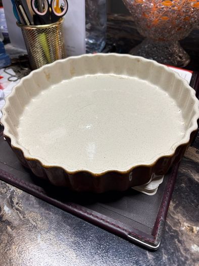 Vintage Simpsons Oven-to-Table Cookware Pie Dish - English Brown Ceramic Fluted Tart Baking Dish, Made in England Stoneware Bakeware, 1970s
