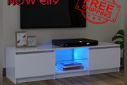 NEW SALE | TV Cabinet with LED Lights White 120x30x35.5 cm