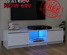 NEW SALE | TV Cabinet with LED Lights White 120x30x35.5 cm