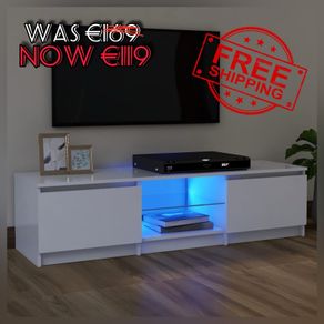 NEW SALE | TV Cabinet with LED Lights White 120x30x35.5 cm