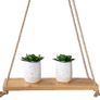 Rustic Set of 2 Wooden Floating Shelves with String  Farmhouse Hanging Shelves for Living Room Wall Small Kitchen Shelves with Rope 17 Inch x 5.2 Inch SINGLE SHELF ALSO AVAILABLE, SEE DESCRIPTION (FREE POSTAGE) Image 4