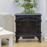 WL46020 Rochester Portable Electric Double Door Fireplace Heater with Realistic LED Flame Effect, Remote Control, 2000W, Black Image 2