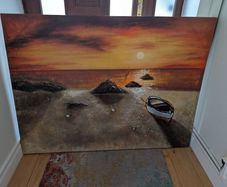 Large water scene canvas