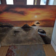 Large water scene canvas