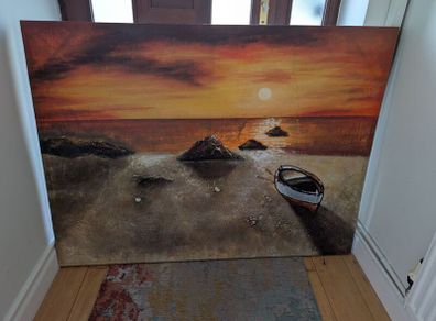 Large water scene canvas