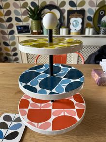 Orla kiely cake stand