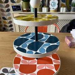 Orla kiely cake stand