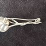 AP Sterling Silver 925 Amber Set Foliate Pin or Brooch 2 Inch Length Image 3