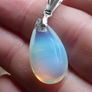 Fabulous Teardrop Sterling Silver Rainbow Moonstone Pendant Set Image 5