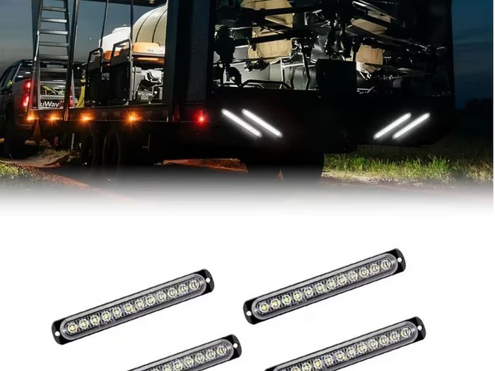 Clear Lens 12LEDSx4 Utility Strip Light Bar Surface Mount for 12V-24V