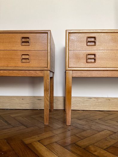 Vintage Swedish side tables  mid century