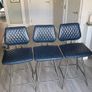 Faux Leather Swivel Navy Breakfast Bar Chairs Image 8