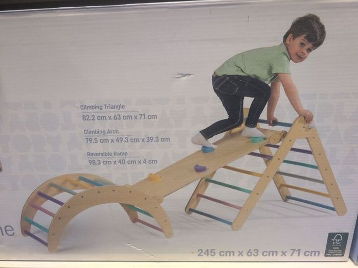 wooden climbing frame