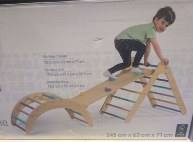 wooden climbing frame