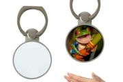 Personalised Round phone ring holder - Silver
