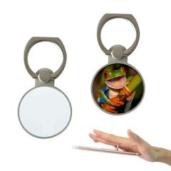Personalised Round phone ring holder - Silver