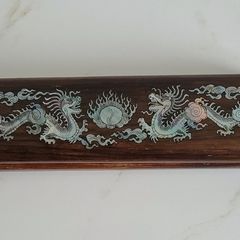 Vintage mother of pearl inlaid chopsticks box set