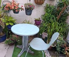 Small painted wooden Table and Chair