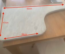 Corner Shelf with curve White Grey