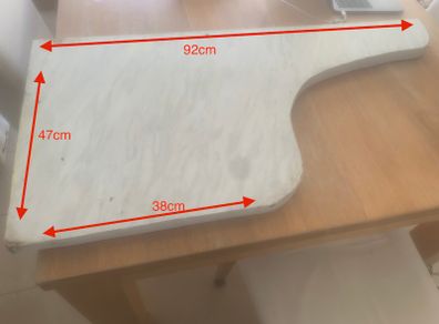 Corner Shelf with curve White Grey