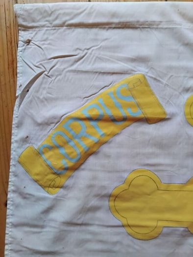 1950s hand painted religious Flag