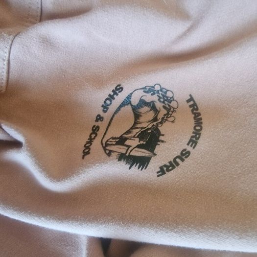 Dusty pink surf school hoodie age 7 to 8