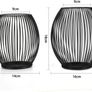 Birdcage Shape Candle Holders 2 Set, 16x18cm 14x15.5cm Black Lantern Metal Candlestick, Candlelight for Home Living Room Tables Decor Vintage Candelabra for Christmas Wedding Dinning, Black Image 2