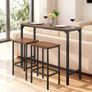 Bar Table, 3PCS 1193.8mm Bars Tables Set, Bar Tables and Chair Set with Rounded Edge Design, Rectangular Pub Table with Two Stools for Office Desk, Breakfast Corner, Mini Bars, Rustic Brown Image 8