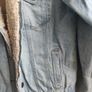 Topshop MOTO Light Wash Denim Sherpa Jacket UK 10 Image 4
