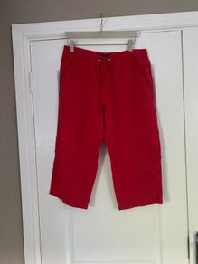 M&S ladies red linen summer trousers