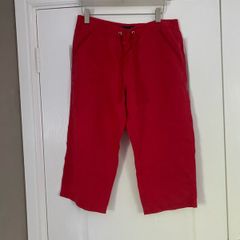 M&S ladies red linen summer trousers