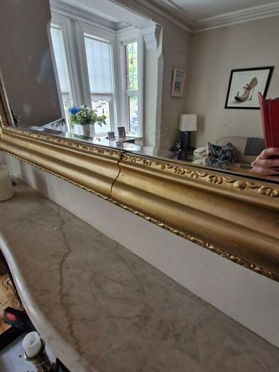 Large Ornate Gold Fireplace Mirror Vintage Style 130cm
