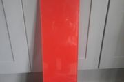 red glass shelf
