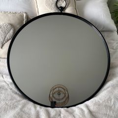 Beautiful black framed round mirror