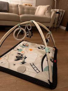 Tiny Love Newborn Play Gym | Black & White Baby Activity Mat with Hanging Toys