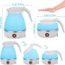 Electric Kettle Mini Travel Kettle Portable Fast Boiling 600 ML Collapsible Camping Kettle with Separable Power Cord for Outdoor Hiking Camping Traveling Image 2
