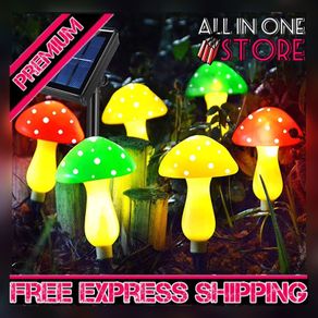 Set of 6 Solar Mushroom Lights Garden Outdoor Decor, 8 Modes Waterproof Mushroom Ornaments for Lawn Gardening Pathway Landscape Yard Easter Pathway Fence Christmas Halloween Decorations (FREE SHIPPING)