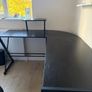 Black L-Shaped Corner Desk with Monitor Shelf Image 5