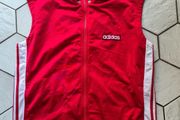 Adidas vest retro vintage Gilet red top adibreak shirt t-shirt poppers D7 Size L/XL the Brand